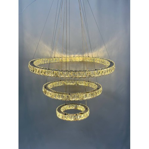 LED.89026 - 600+400+200  Подвесной светильник светодиодный с кристаллами из хрусталя